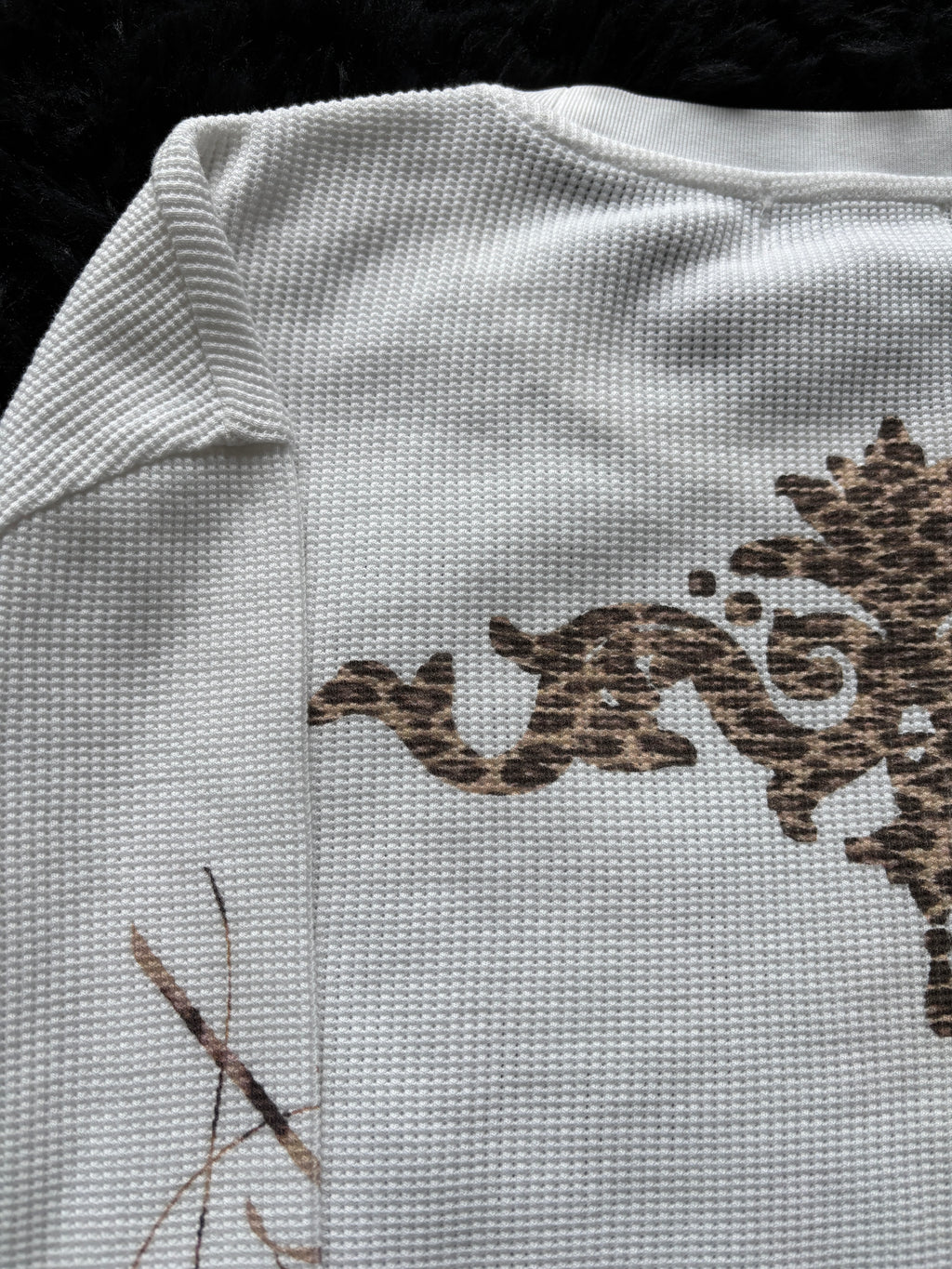 Thermal White Cheetah Print Longsleeve