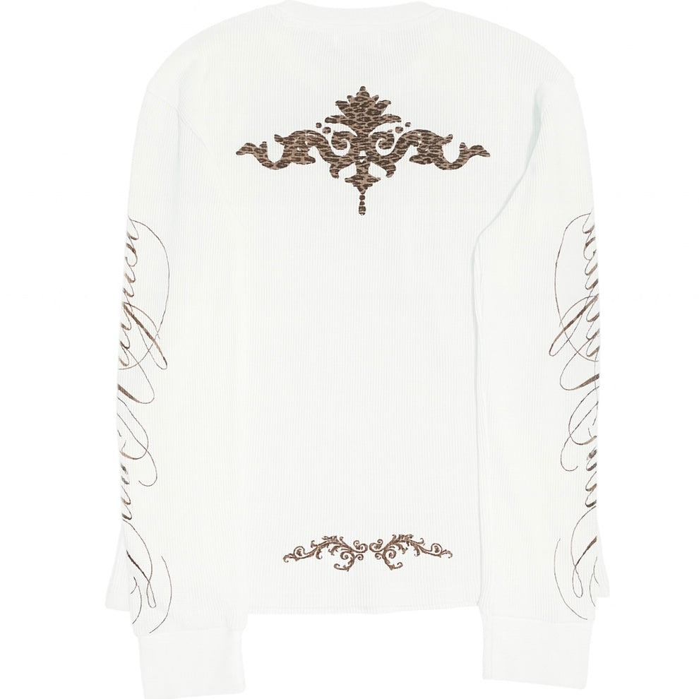Thermal White Cheetah Print Longsleeve