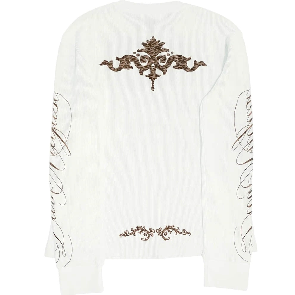 Thermal White Cheetah Print Longsleeve